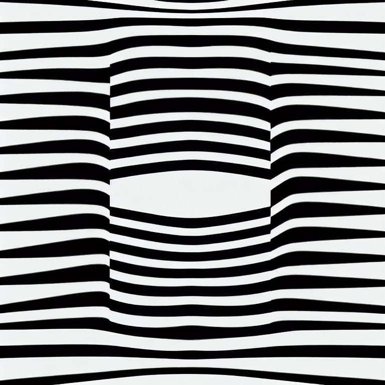 Abstract Monochromatic Image: 3D Optical Illusion with Wavy Lines