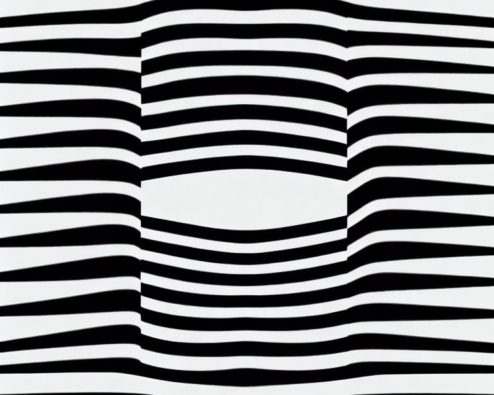 Abstract Monochromatic Image: 3D Optical Illusion with Wavy Lines