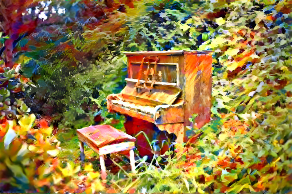 Abstract Piano in a Forest