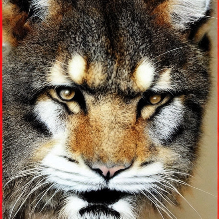 Detailed Close-Up of Intense Bobcat Face