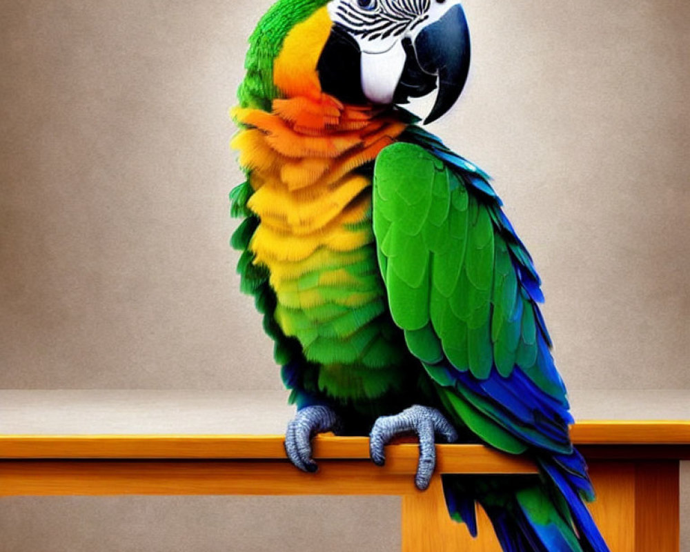 Vibrant Macaw Parrot with Green, Blue, Yellow, and Orange Feathers