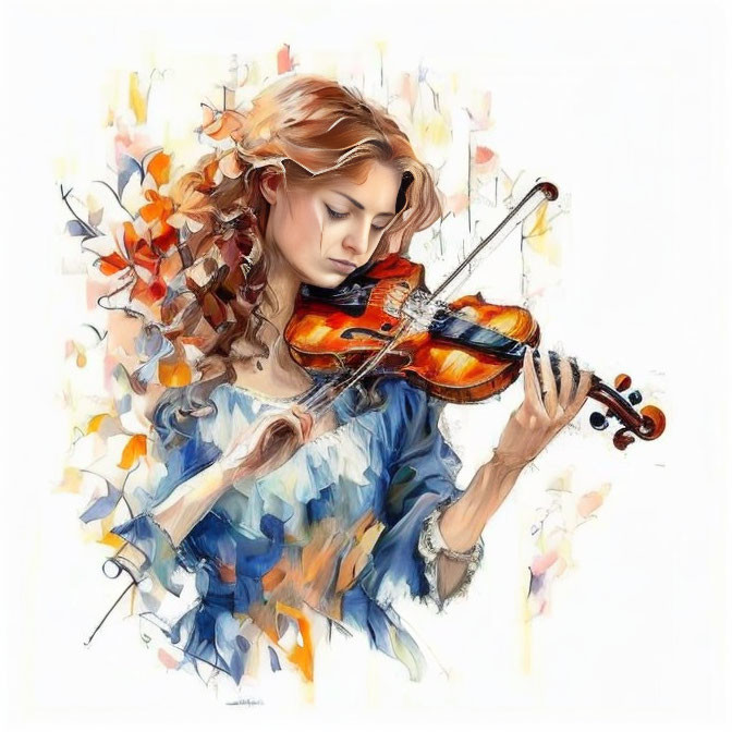 Girl paying violin 