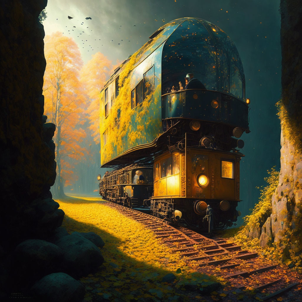 Glass-topped train journeys through golden autumn forest