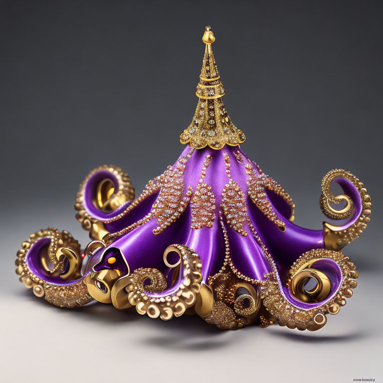 Intricate Golden Dome on Octopus-Shaped Ornate Object