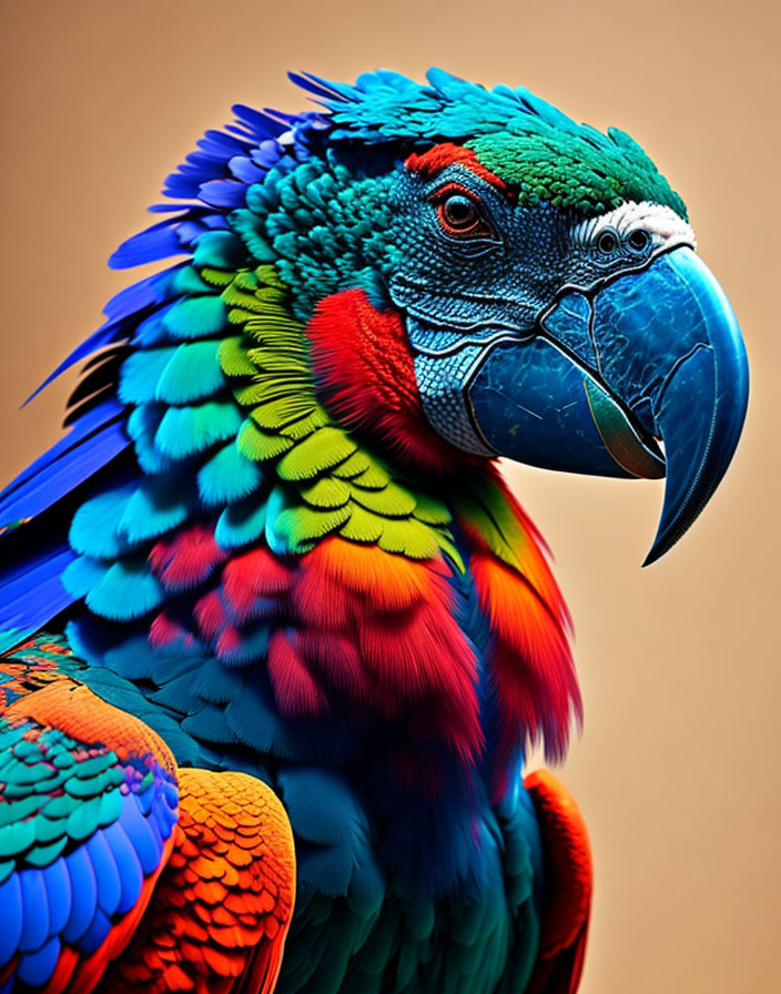 Vibrant Macaw with Blue, Green, and Red Feathers