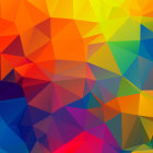 Vibrant Abstract Geometric Background with 3D Triangular Facets