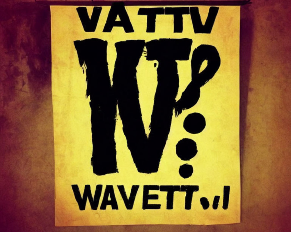 Stylized black text "VATTW" on yellow background with URL "WAVETT