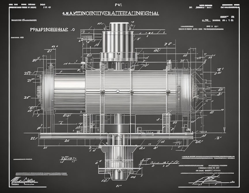 Detailed Mechanical Component Drawing with Dimensions and Annotations