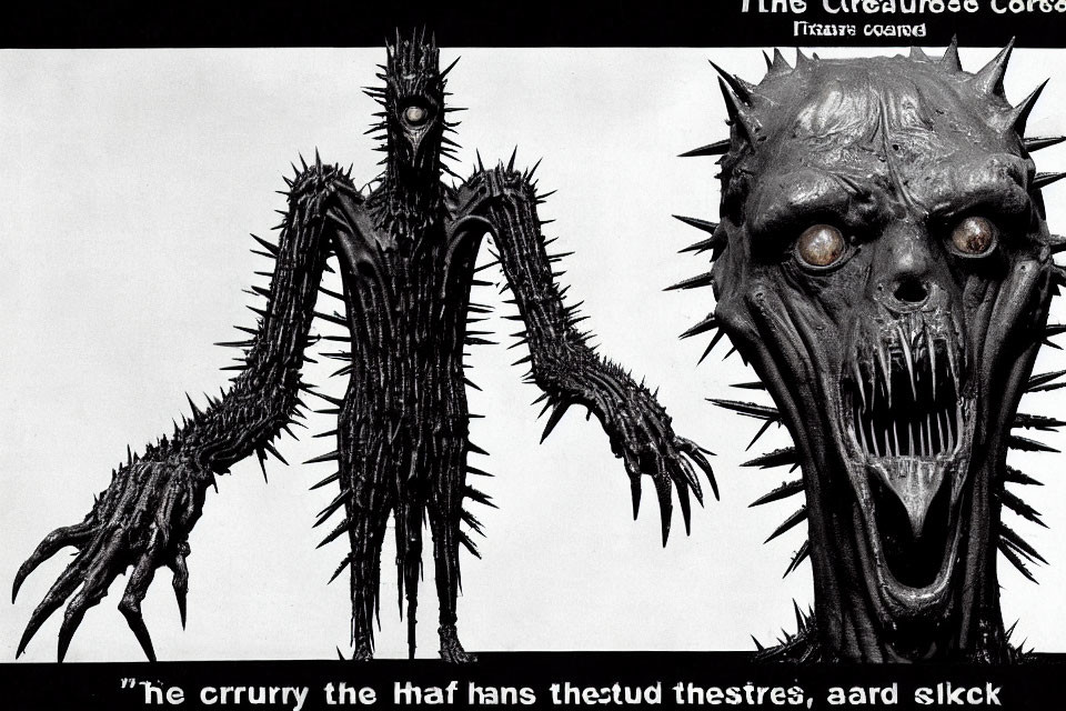 Spiky humanoid creature with monstrous face and glaring eyes