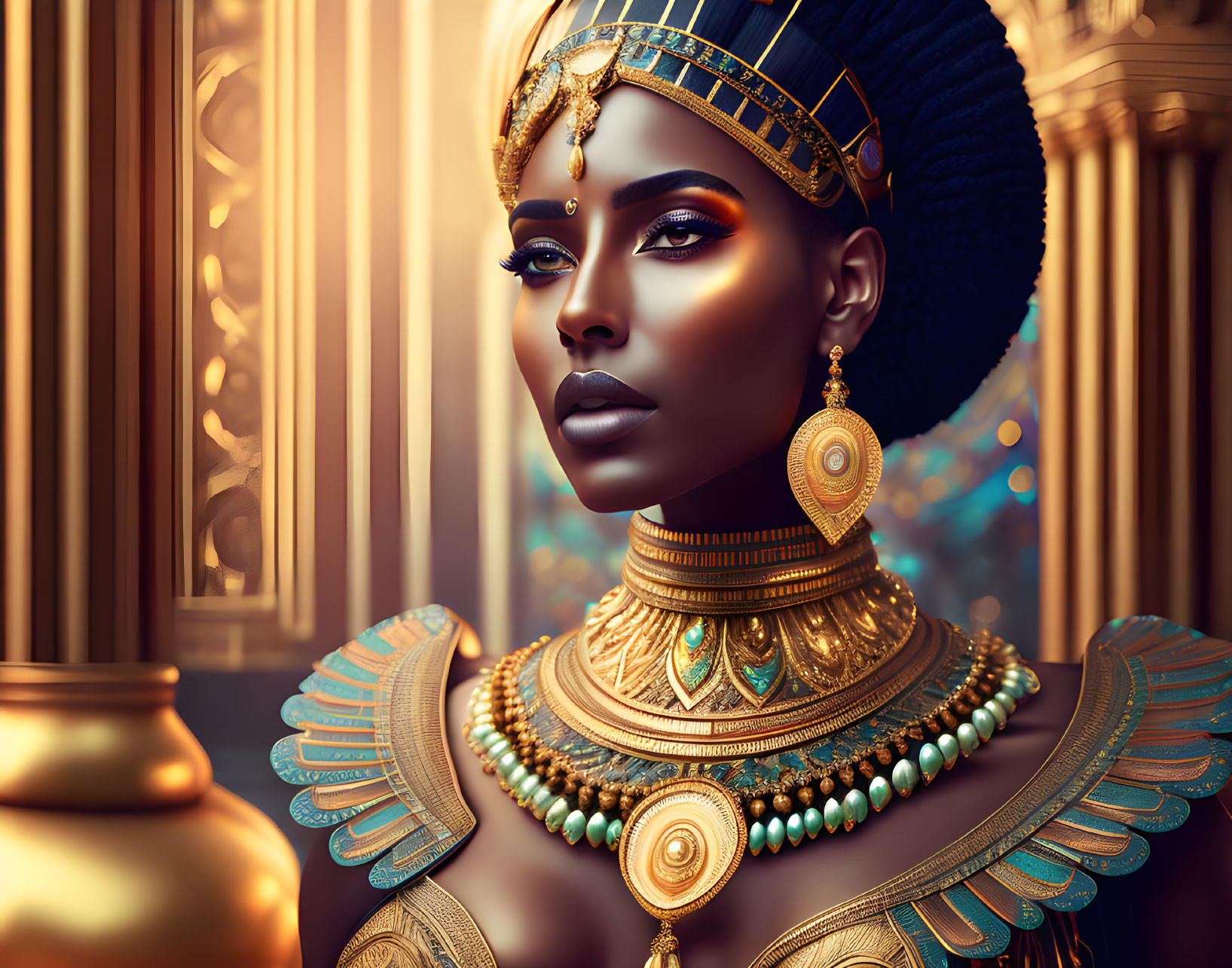 Digital artwork of woman in ancient Egyptian attire