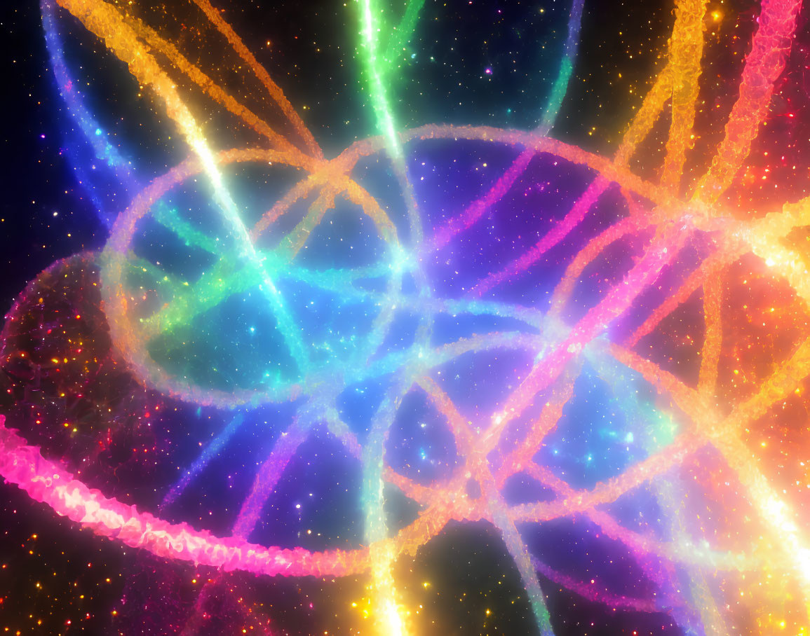 Colorful Particle Loops on Glittery Cosmic Background