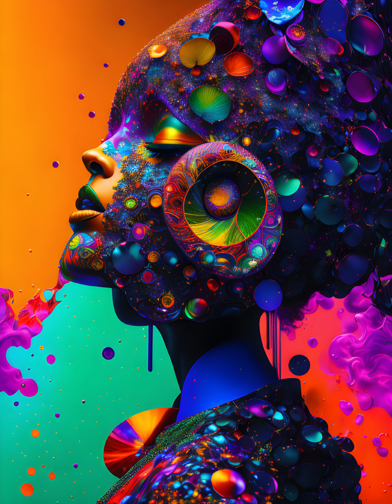 Colorful Profile Artwork: Overlapping Bubbles on Gradient Background