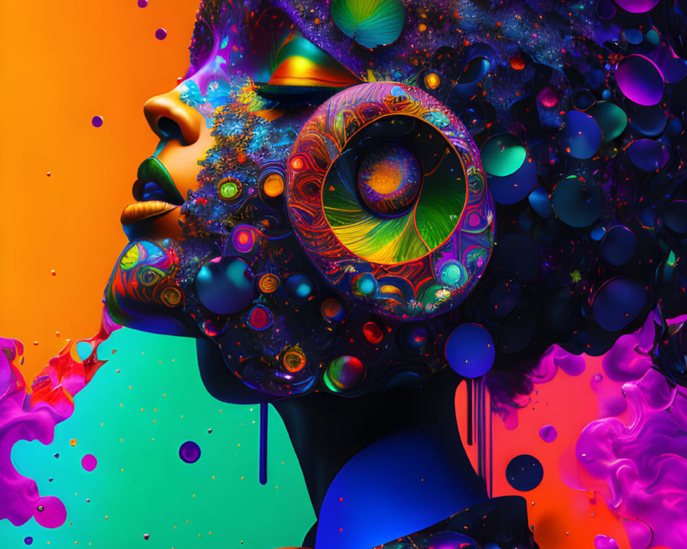 Colorful Profile Artwork: Overlapping Bubbles on Gradient Background