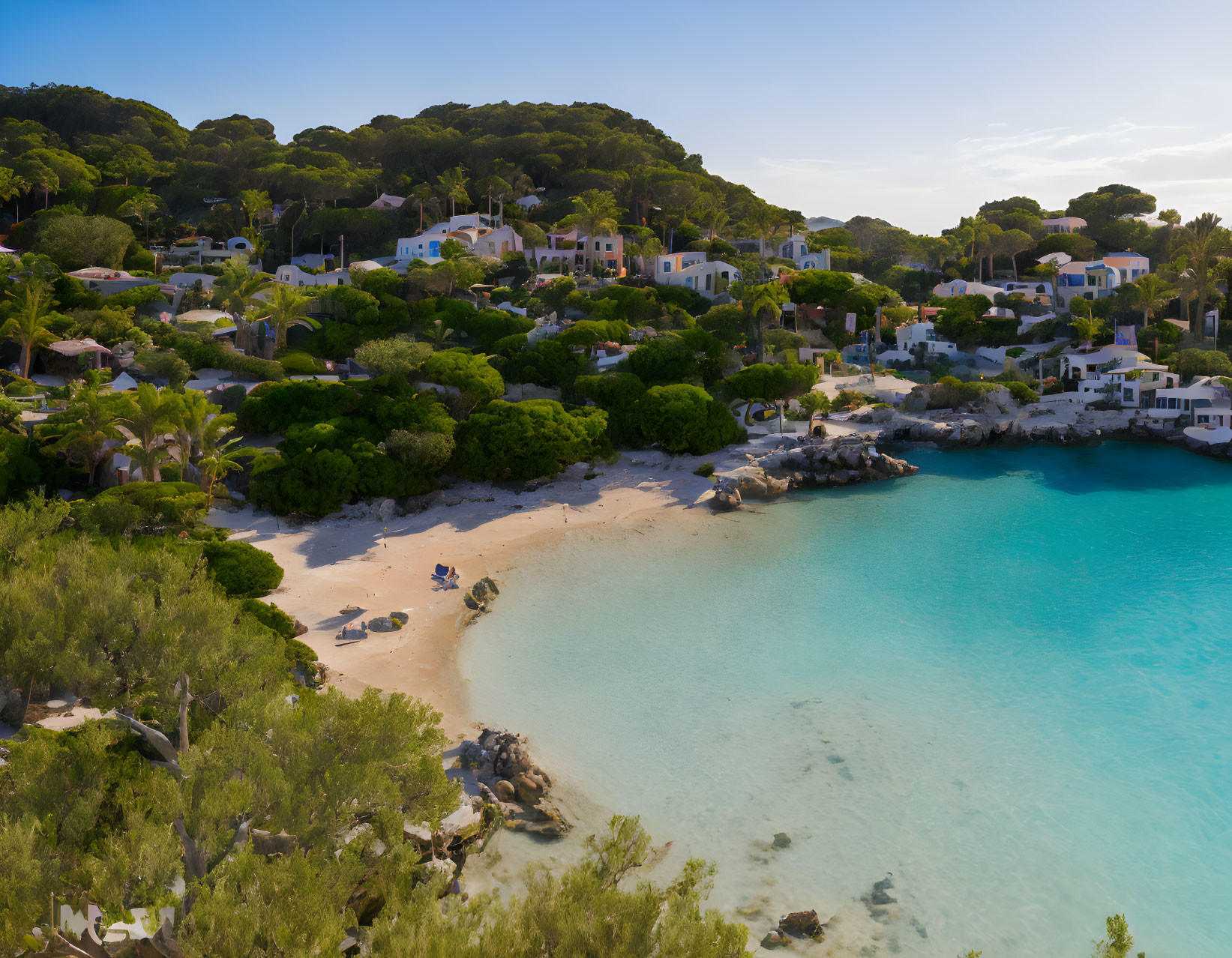 Tranquil Coastal Beach Scene with Turquoise Waters