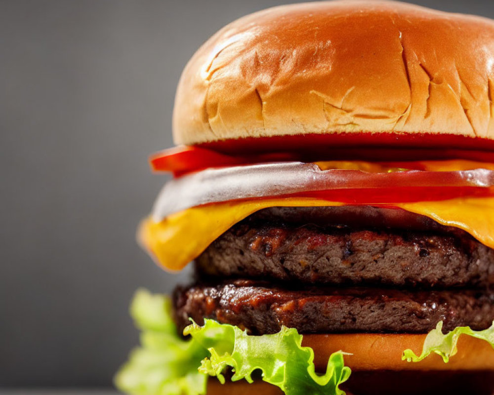 Classic Cheeseburger with Lettuce, Tomato, Cheese, and Beef Patty on Bun