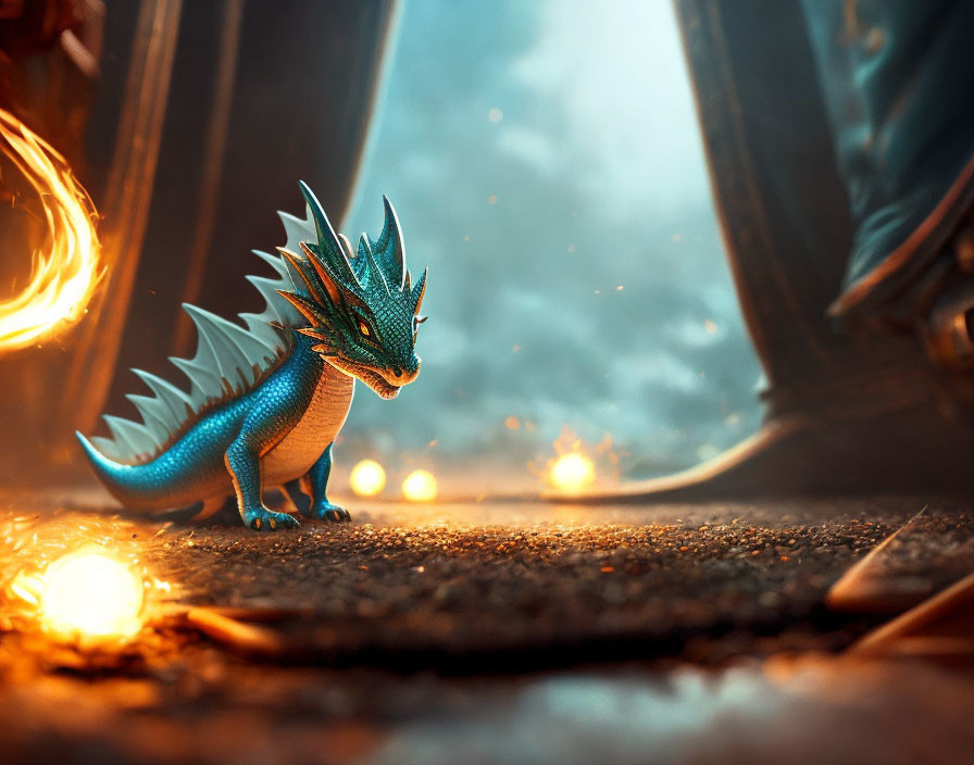 Tiny dragon in a big world