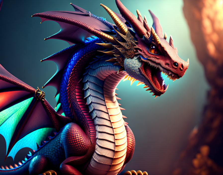 Vivid Dragon Artwork with Detailed Scales and Piercing Eyes