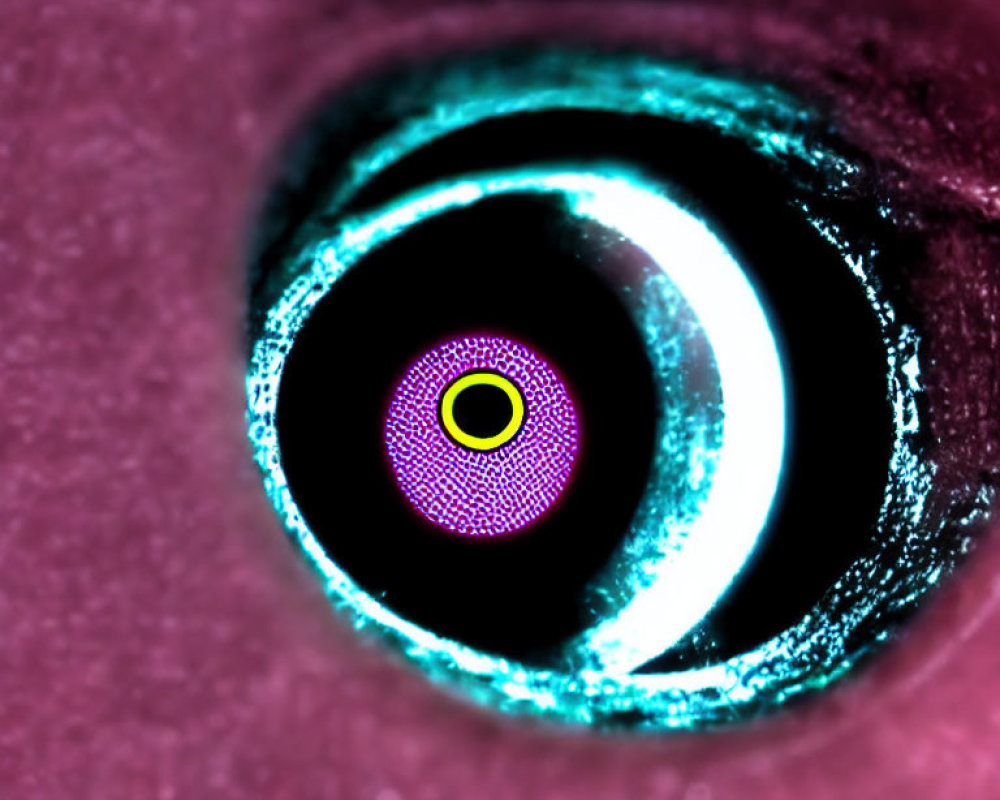 Detailed Close-Up of Human Eye with Vividly Colored Iris and Dilated Pupil