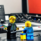 LEGO Minifigures with Sound Mixing Console and Computer Monitor