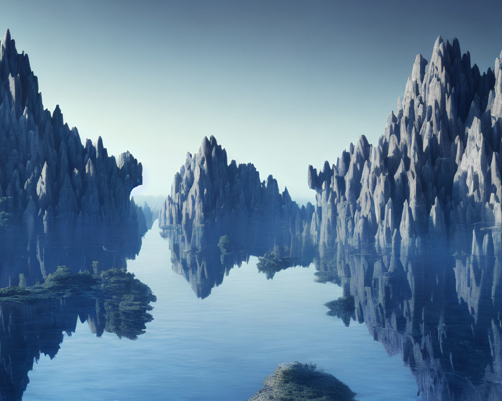 Tranquil Mountain Landscape with Reflective Waters