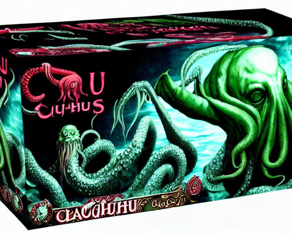 Mythical Cthulhu Creature Artwork on Board Game Box