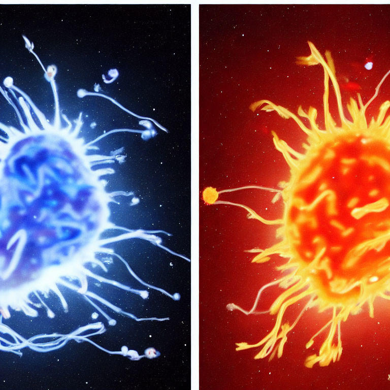 Image: Cold and warm virus strains side by side