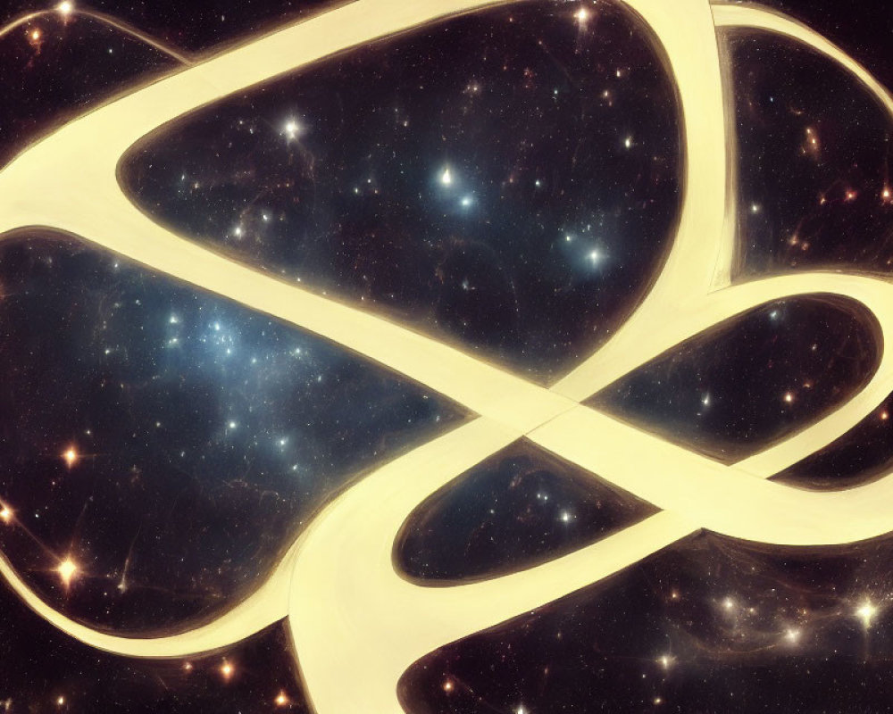 Abstract cosmic illustration of infinite loop in starry space.