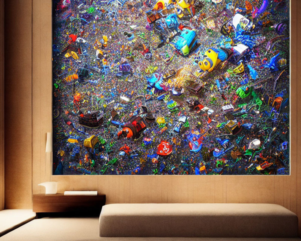 Colorful Toy Car Wall Art in Modern Room