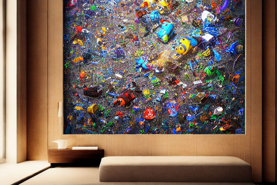 Colorful Toy Car Wall Art in Modern Room