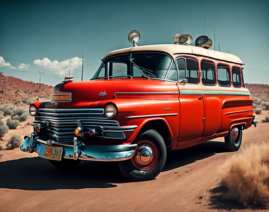 Classic Chevrolet Station Wagon with Roof-Mounted Accessories