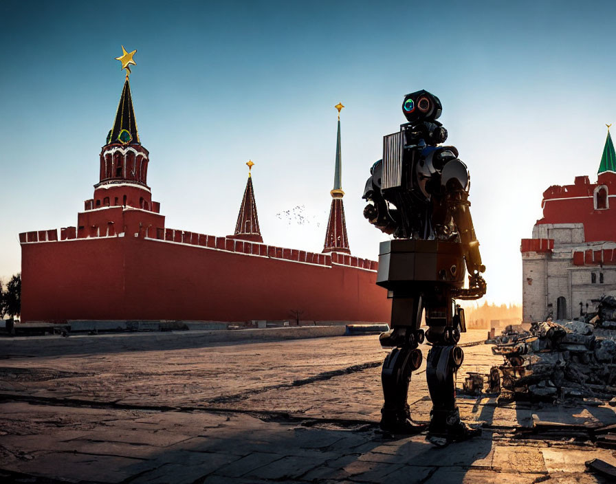 Futuristic robot at Kremlin in Moscow, Russia