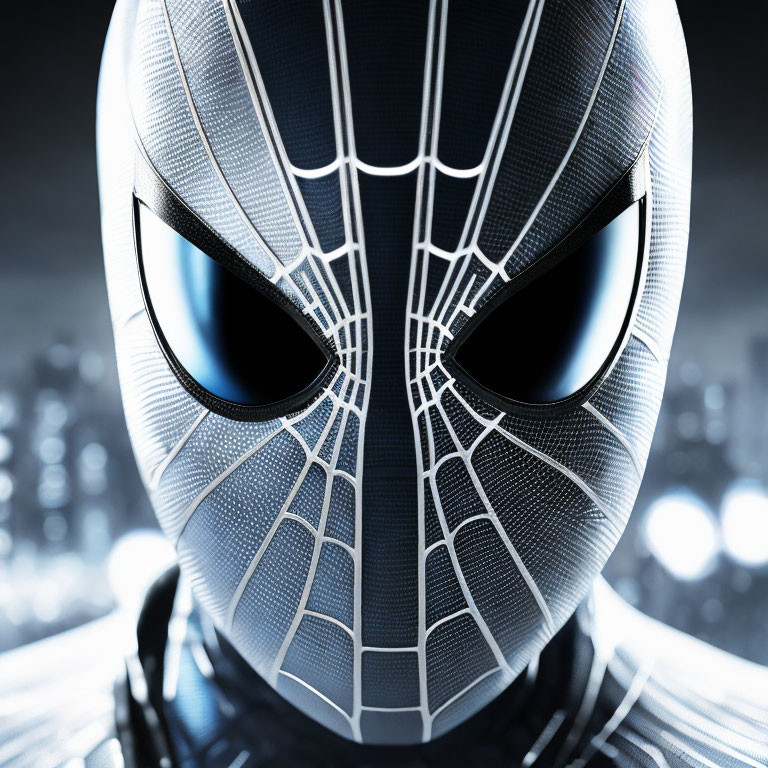 Detailed Spider-Man Mask with Reflective Eye Lenses