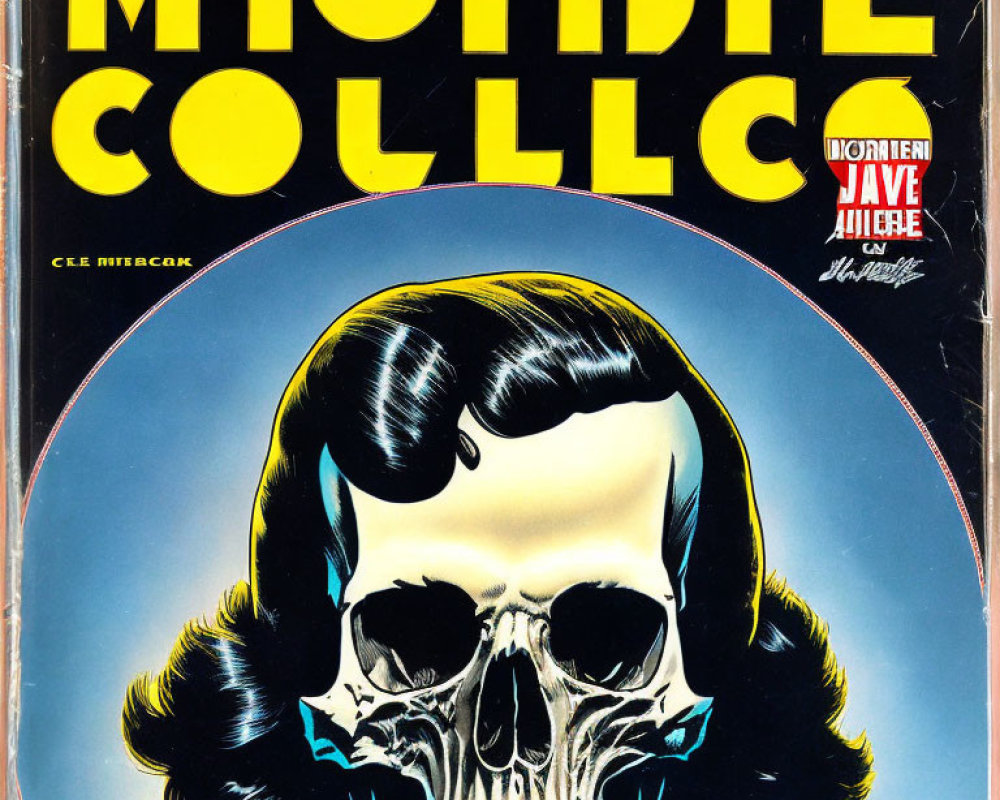 Vintage Comic Book Cover: Skull with Cosmic Backdrop & Stylized Title Text