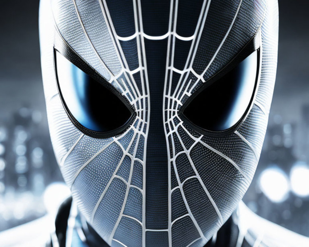 Detailed Spider-Man Mask with Reflective Eye Lenses