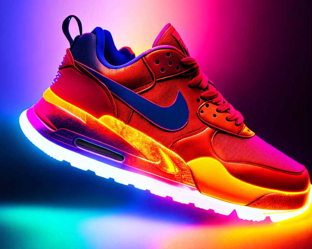 Colorful Gradient Sneaker with Neon Lights Effect