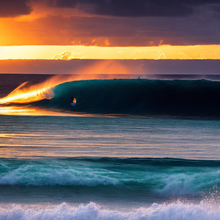 Waves in the sunset 