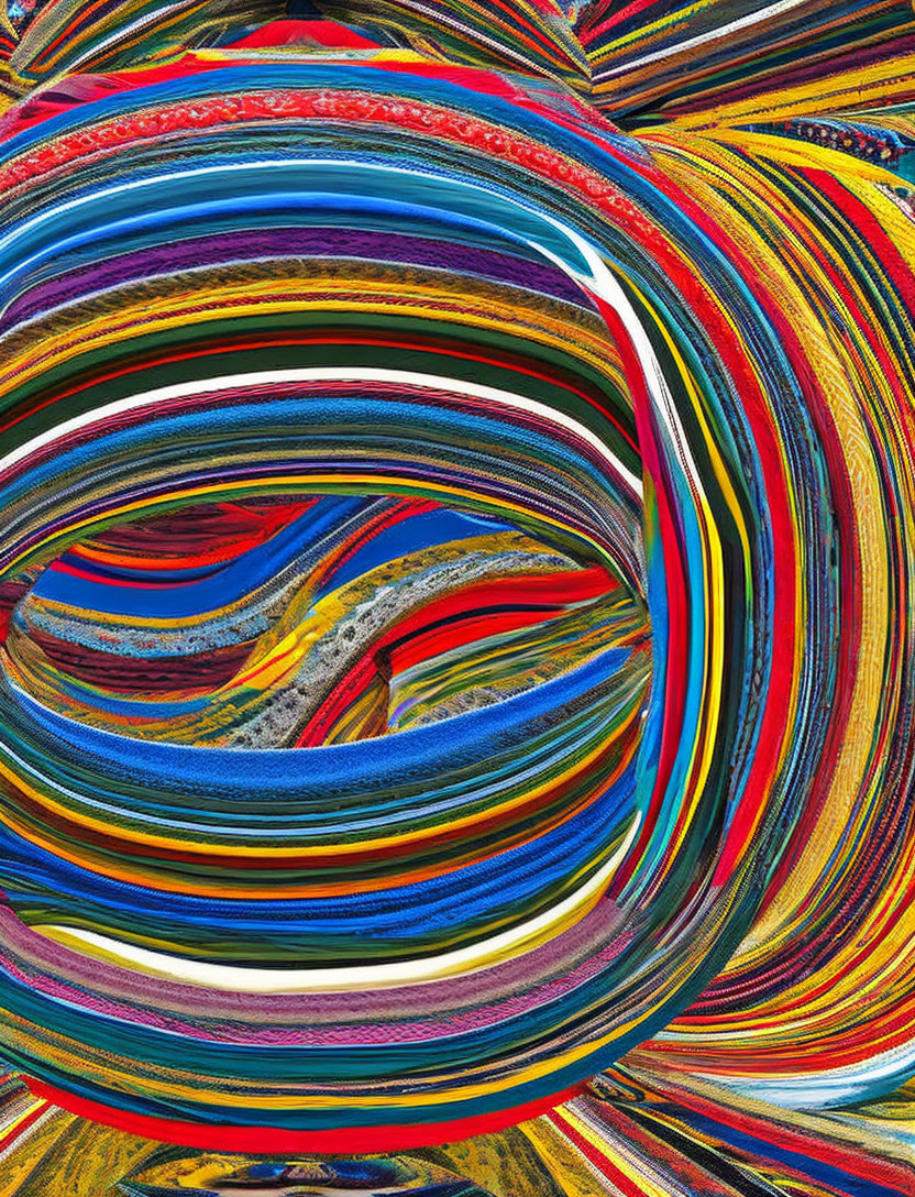 Colorful Swirl Pattern with Vibrant Multicolored Lines