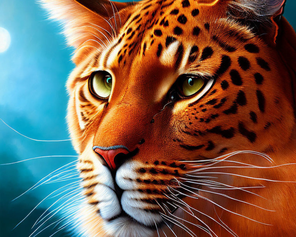 Detailed Tiger Face Artwork with Orange Fur and Yellow Eyes