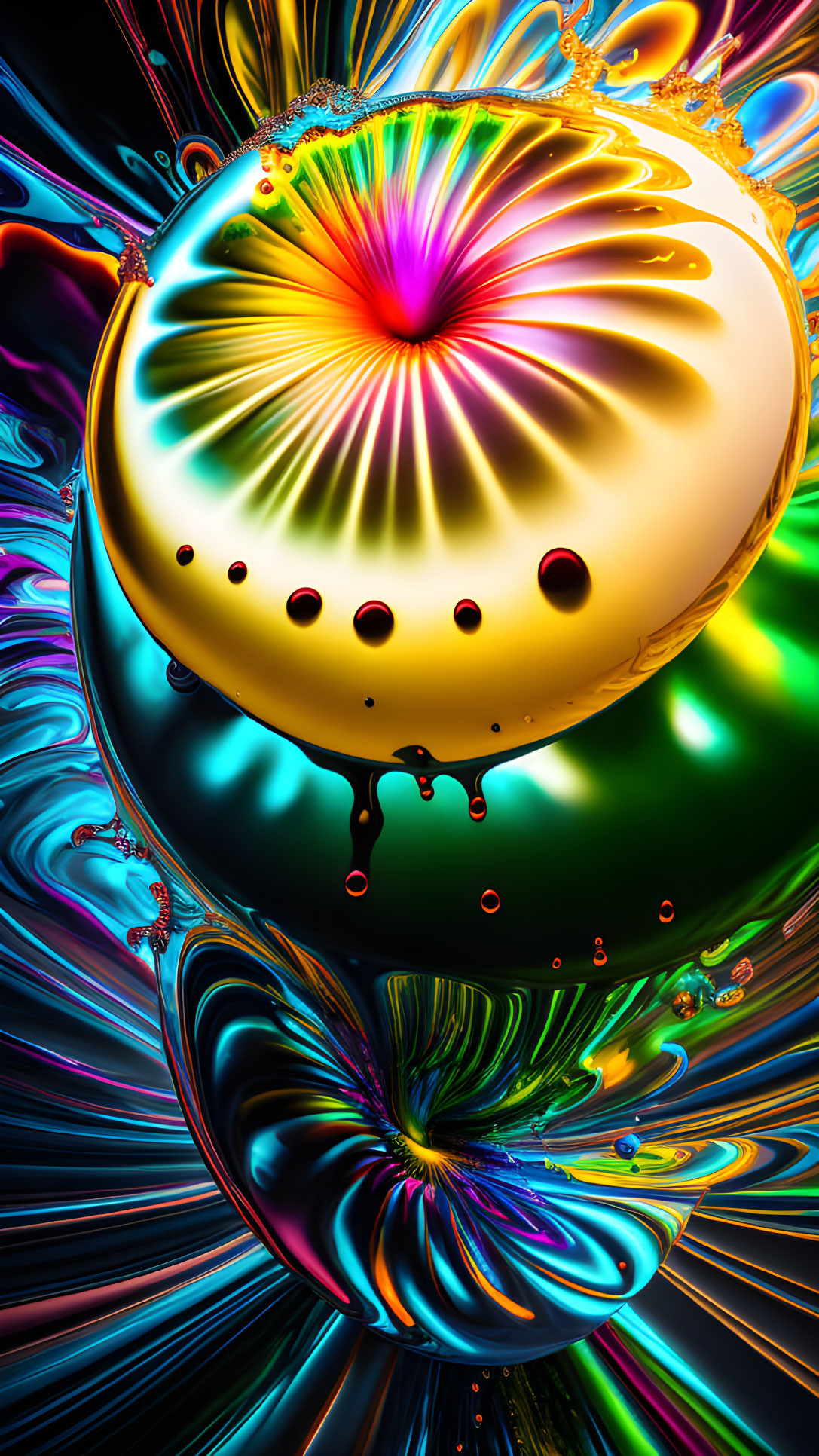 Colorful Liquid Patterns in Abstract Psychedelic Art