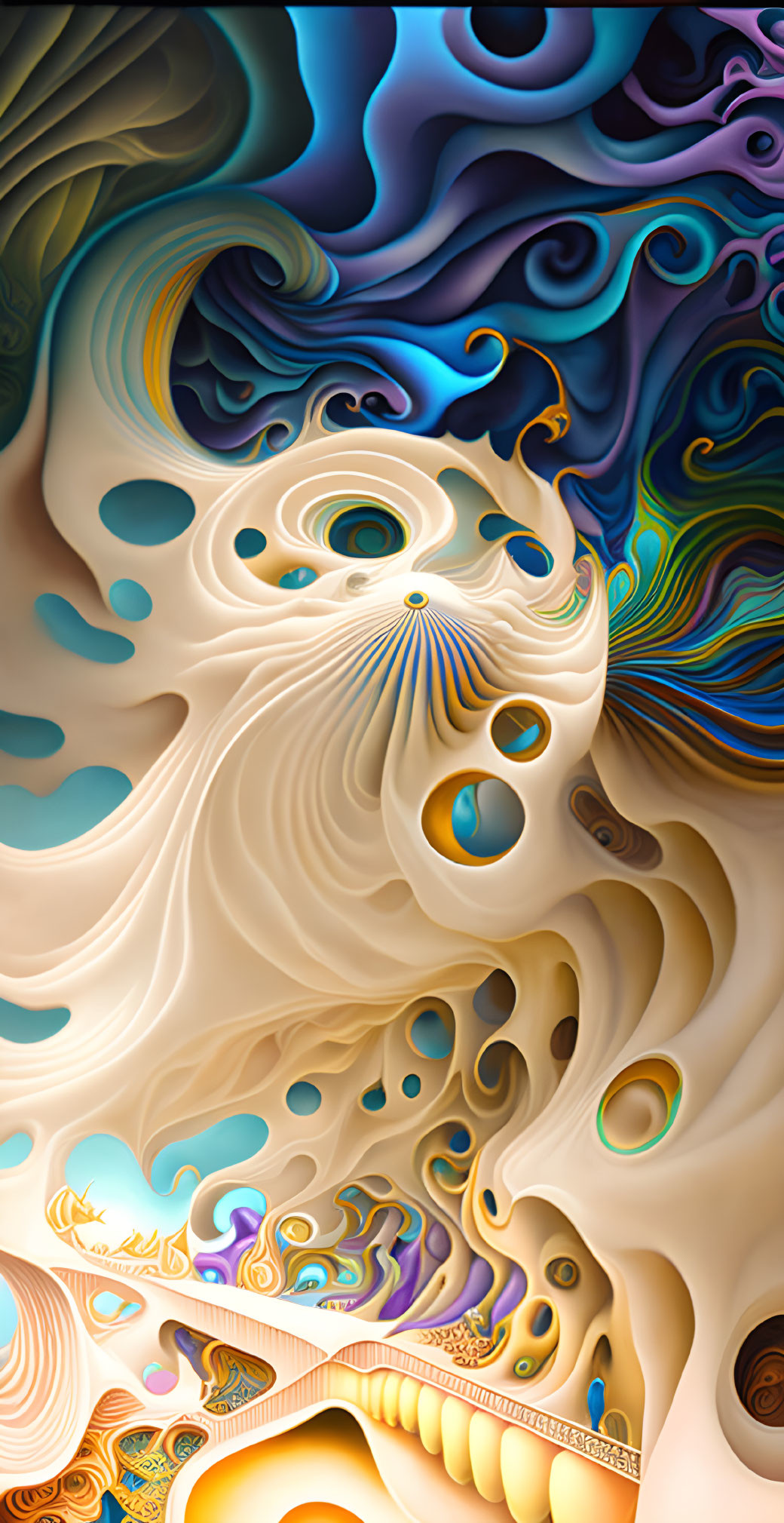 Colorful Swirling Abstract Patterns in Digital Art