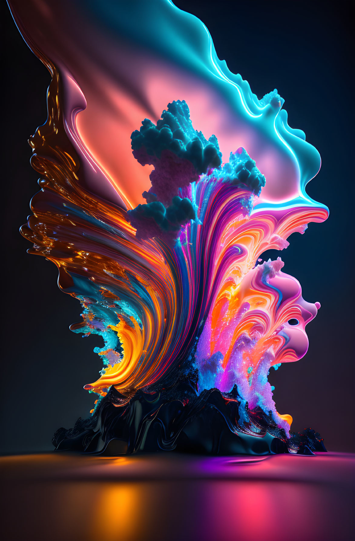 Abstract Neon Swirls Artwork in Vibrant Colors