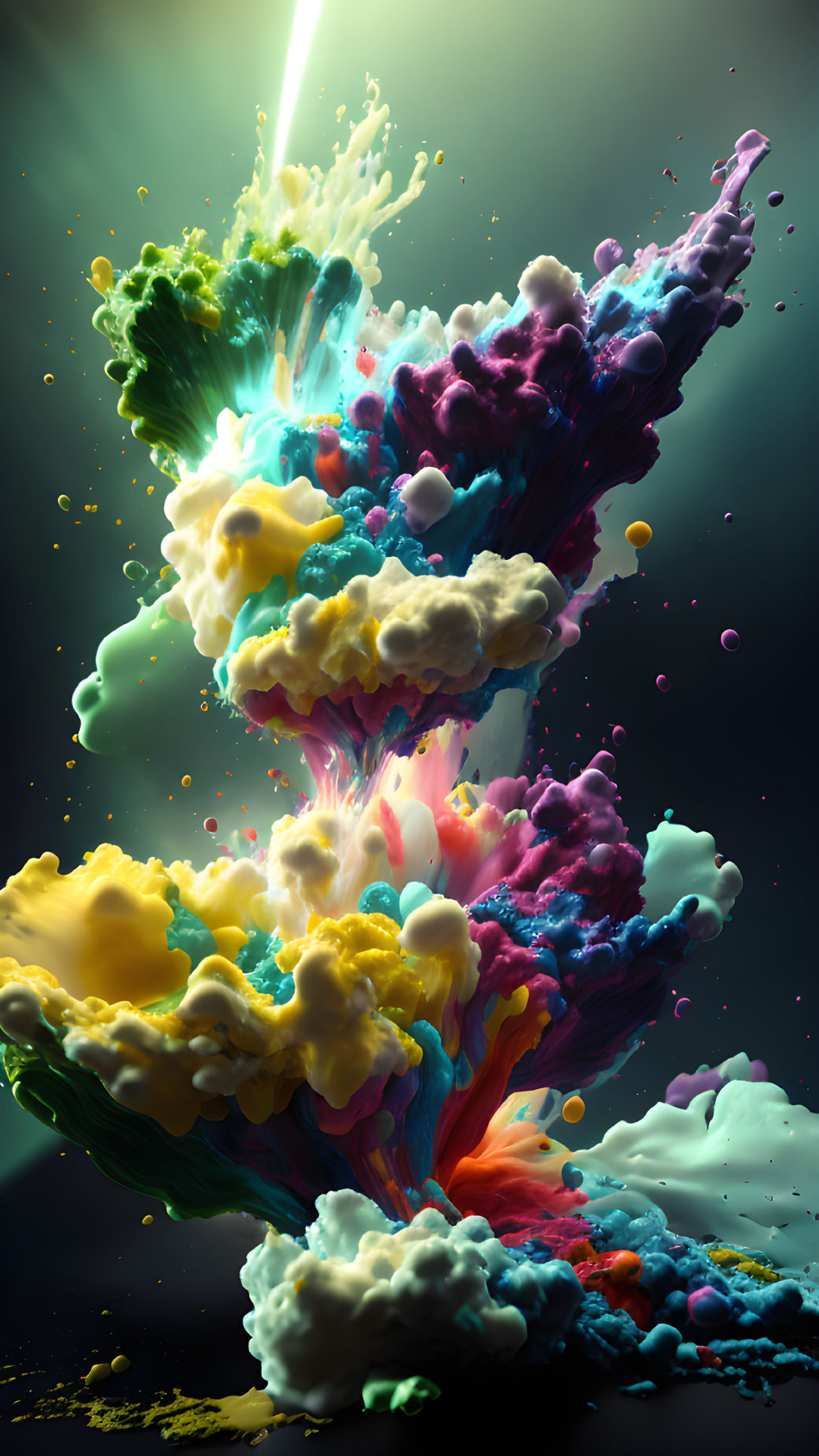 Colorful Abstract Swirl Against Dark Background