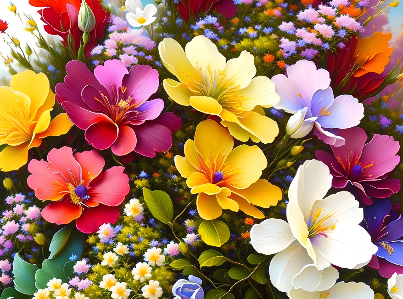 Colorful Floral Arrangement with Vibrant Petals