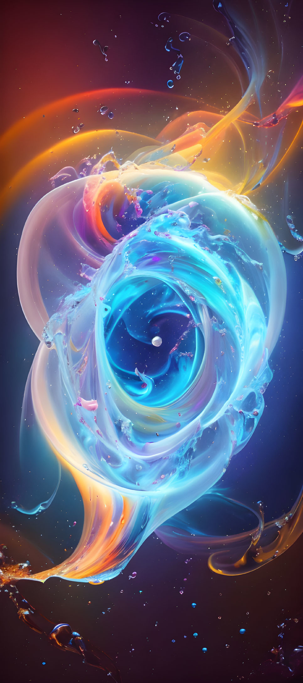 Vibrant swirling colors in dynamic digital art