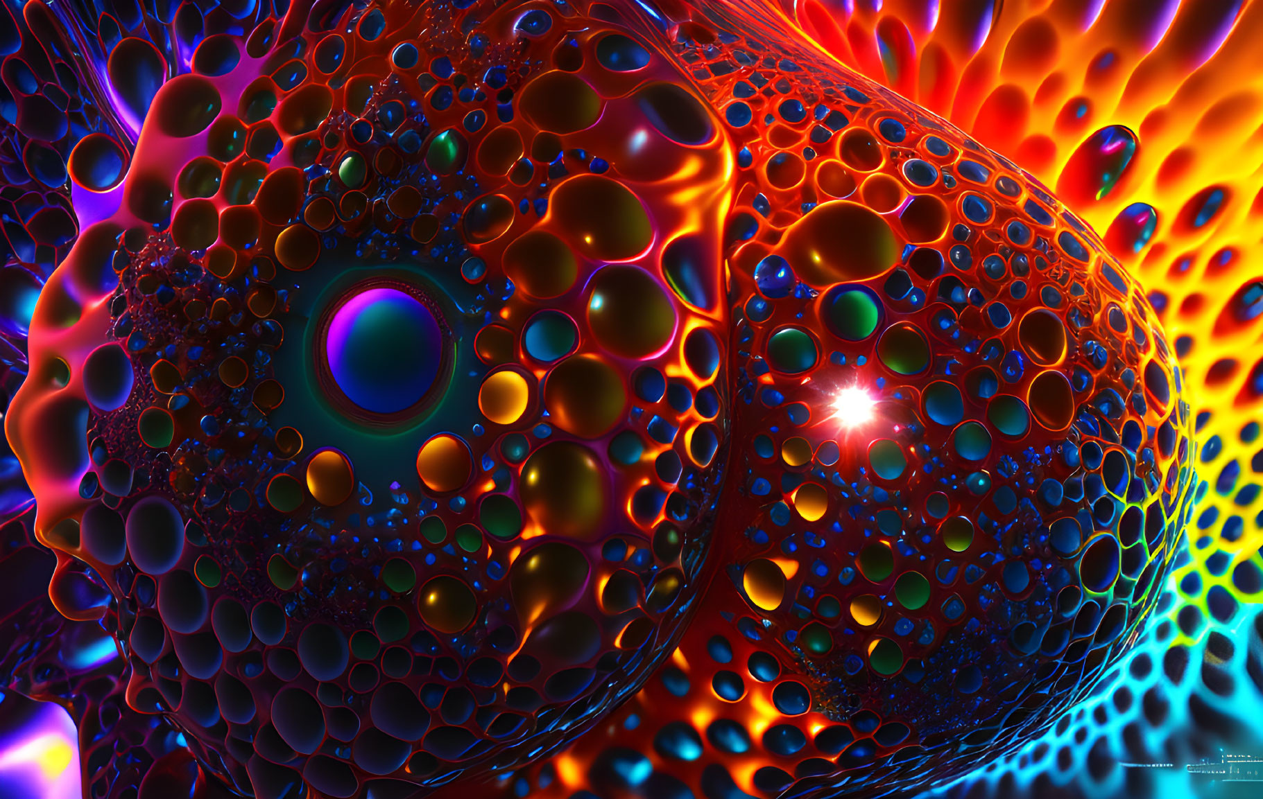 Colorful Abstract Art: Multicolored Bubbles & Patterns