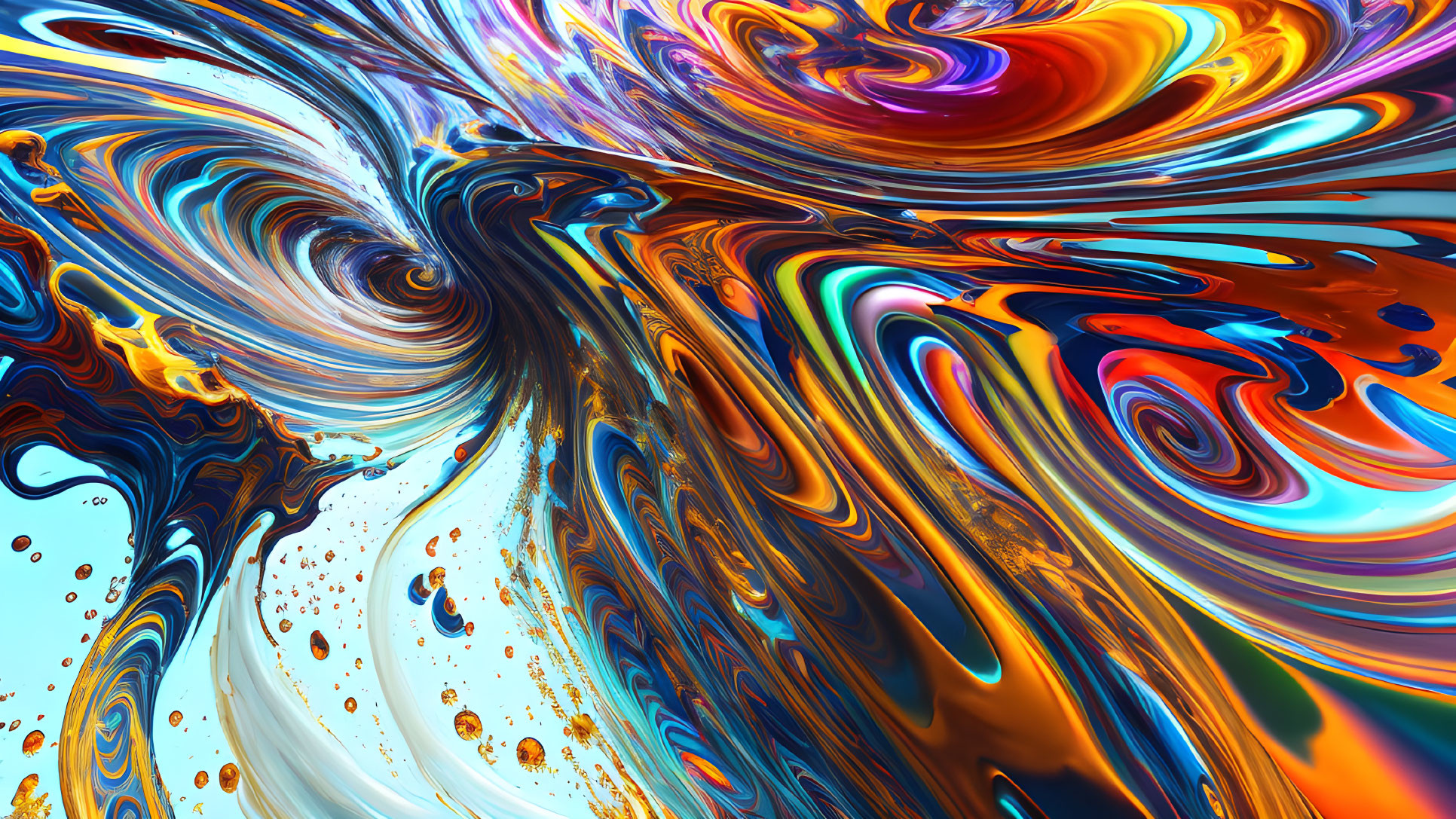 Colorful Abstract Swirl Art with Glossy Finish