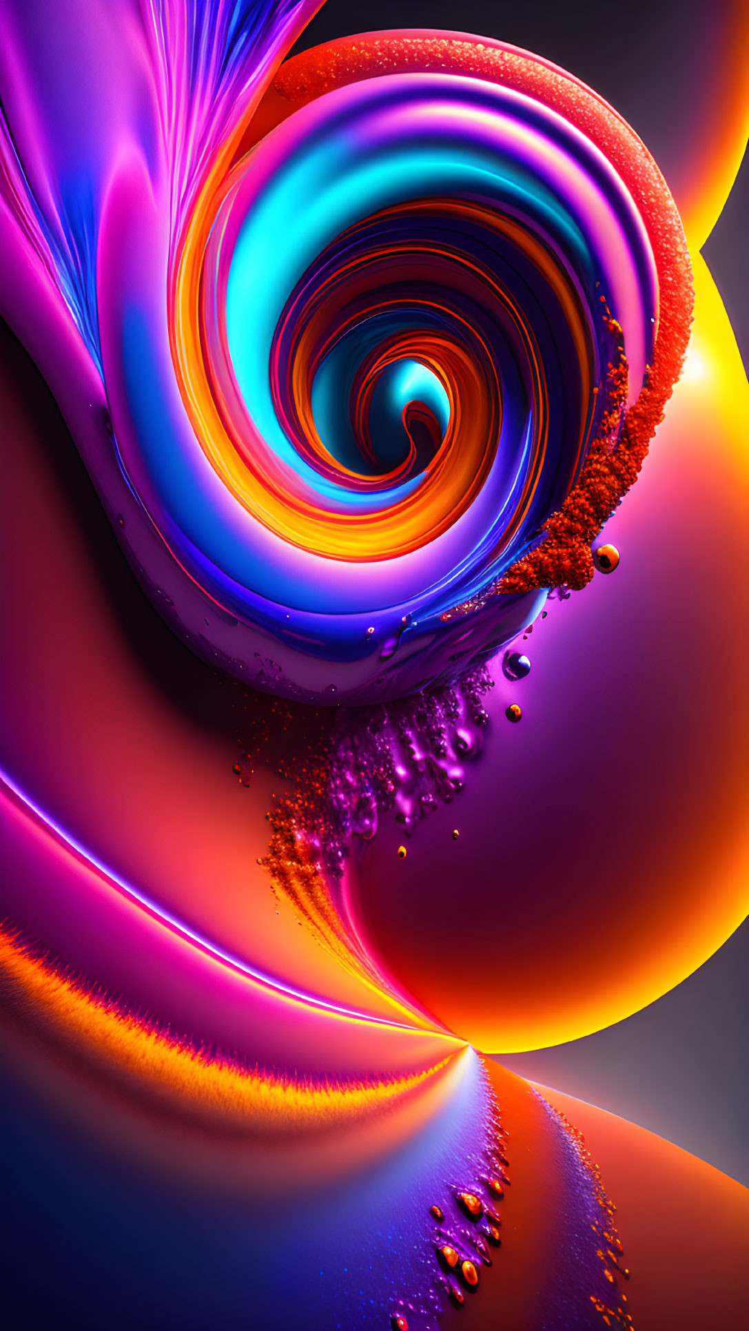 Colorful Abstract Artwork with Swirling Shapes and Dynamic Textures