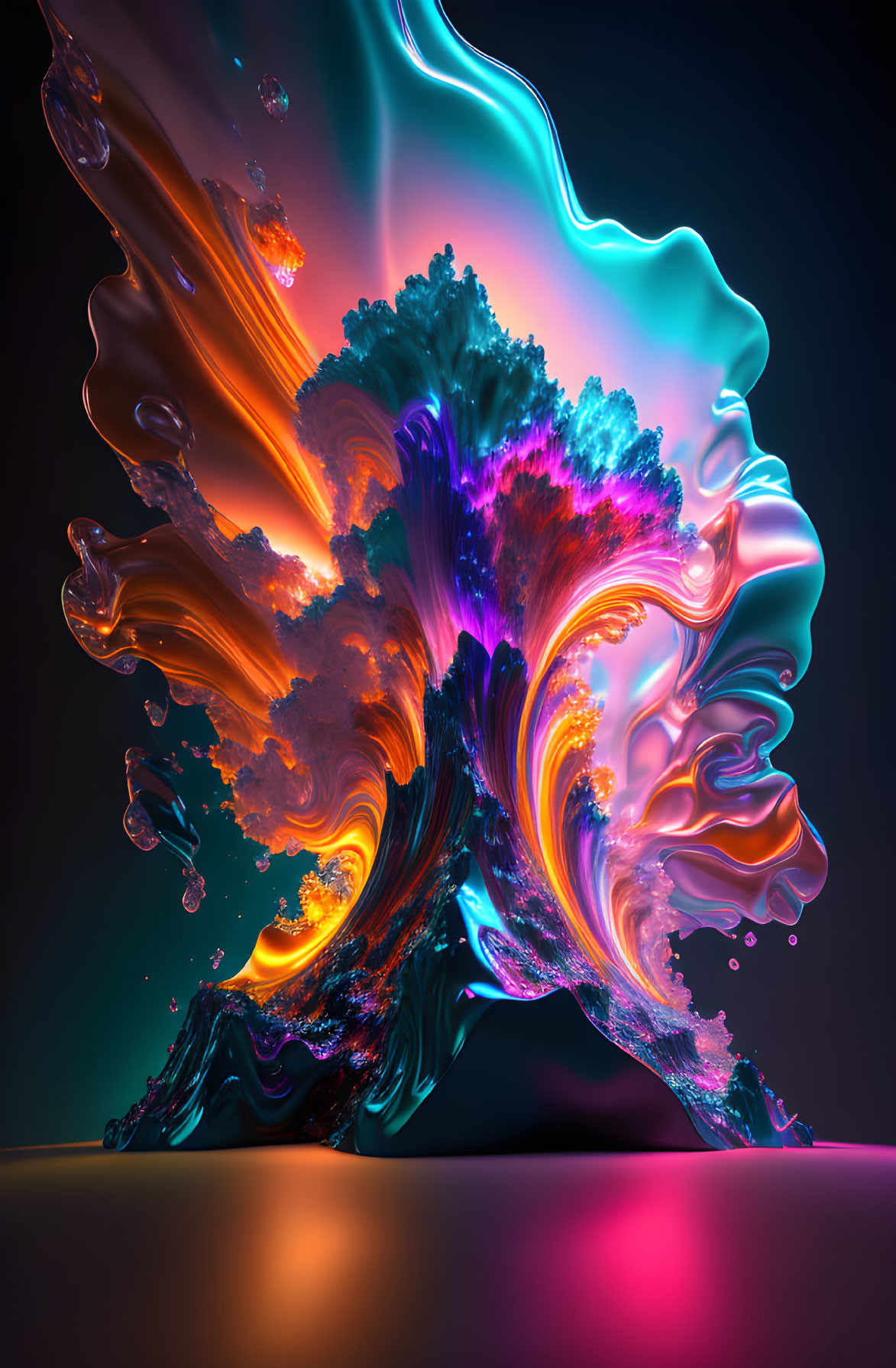 Colorful Abstract Art: Dynamic Form with Intricate Textures