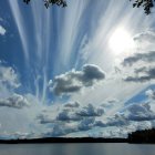 Futuristic spaceships in majestic cloudy sky