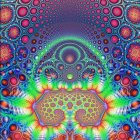 Colorful Psychedelic Art: Swirls & Circular Patterns in Blues, Reds, Greens